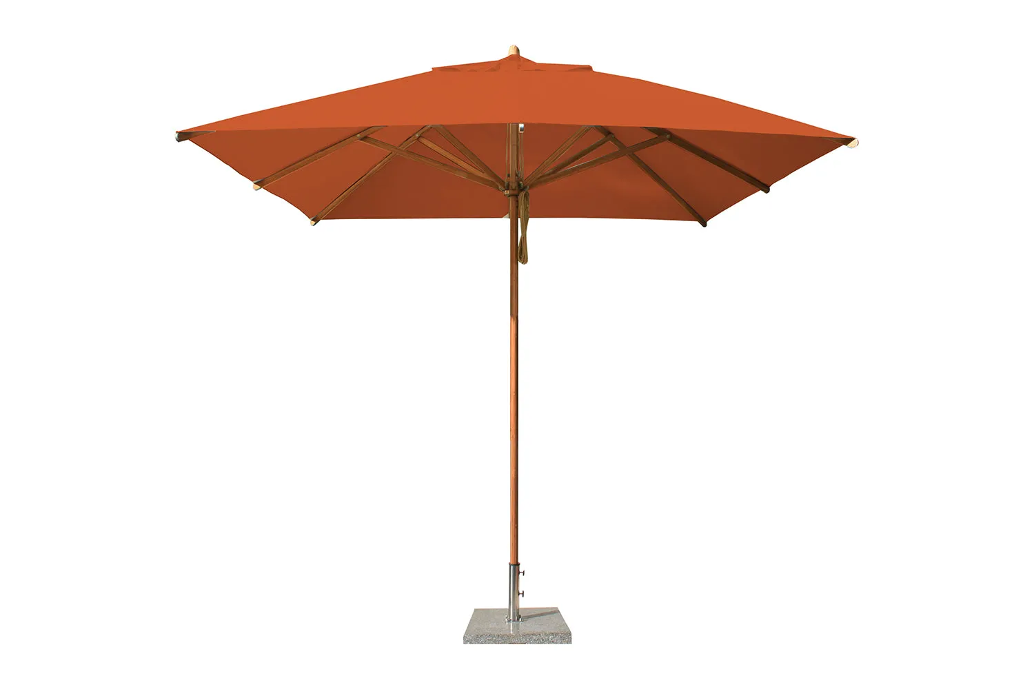 Bambrella 8.5' x 8.5' Square Levante Bamboo Pulley Lift No Tilt Umbrella
