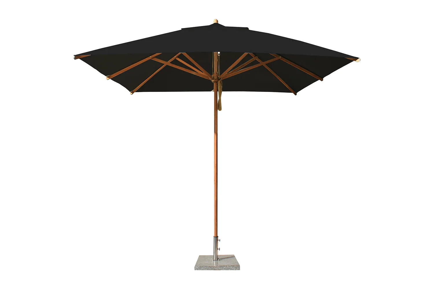 Bambrella 8.5' x 8.5' Square Levante Bamboo Pulley Lift No Tilt Umbrella