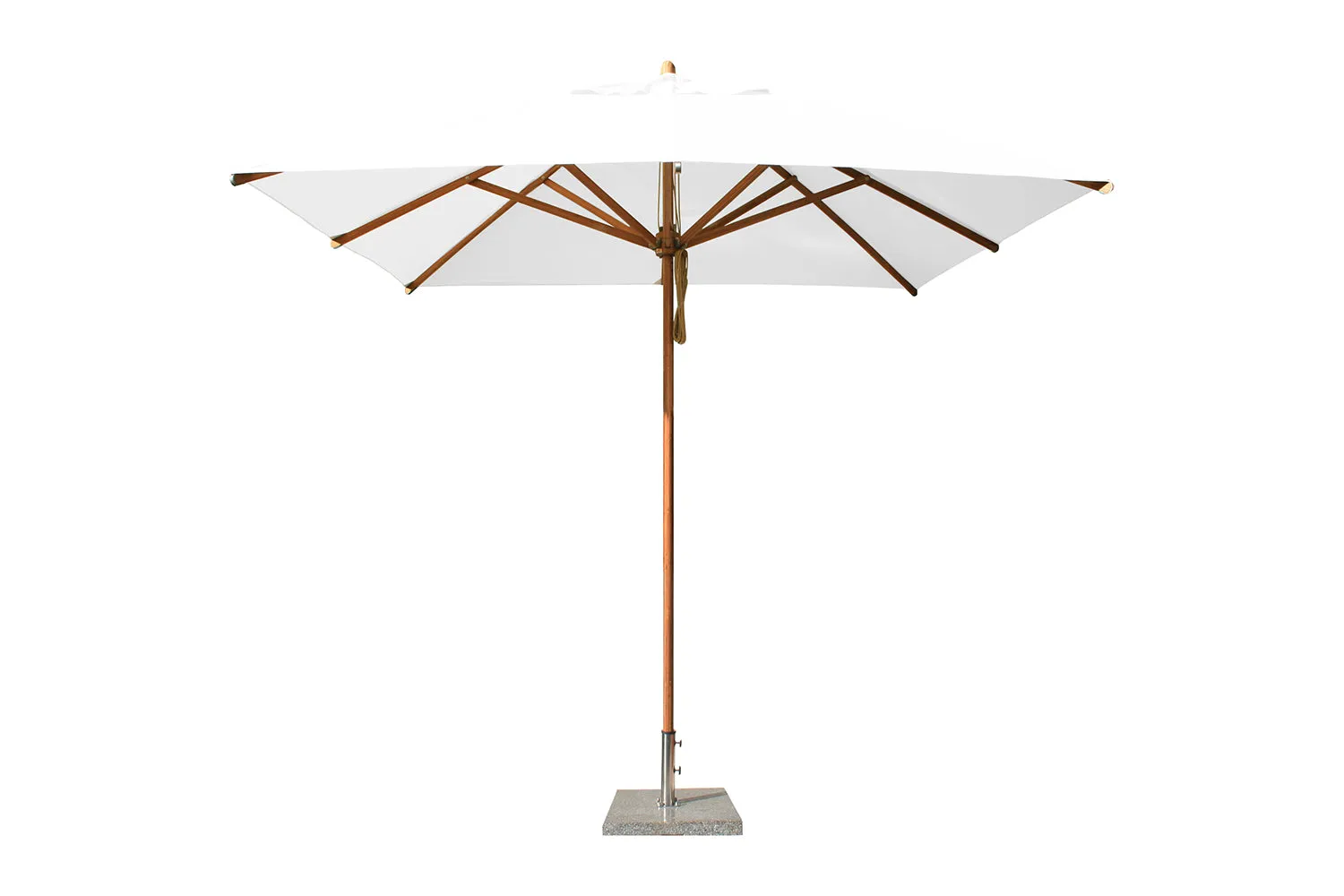 Bambrella 8.5' x 8.5' Square Levante Bamboo Pulley Lift No Tilt Umbrella