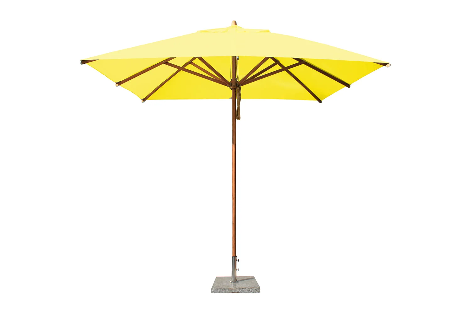 Bambrella 8.5' x 8.5' Square Levante Bamboo Pulley Lift No Tilt Umbrella