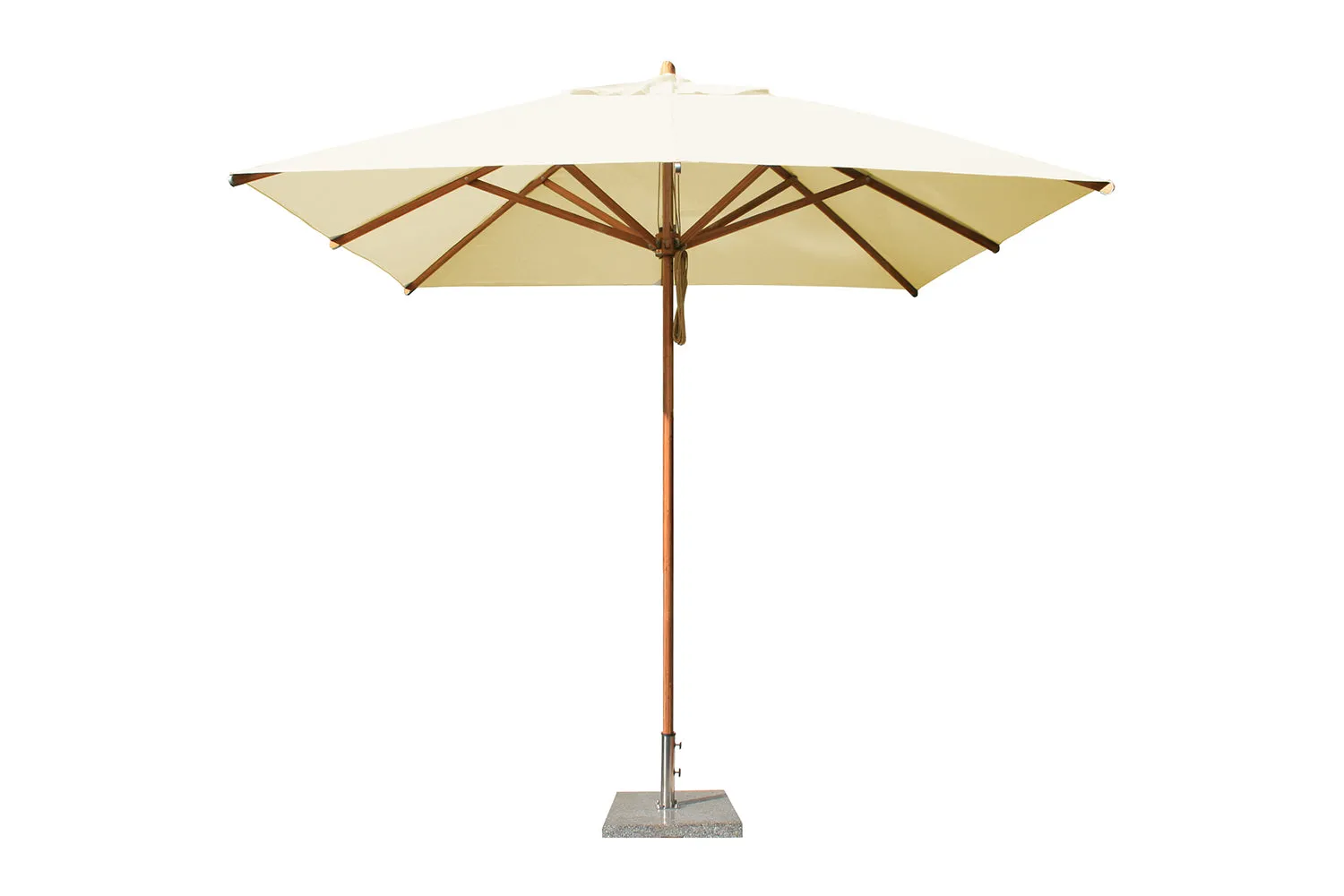 Bambrella 8.5' x 8.5' Square Levante Bamboo Pulley Lift No Tilt Umbrella