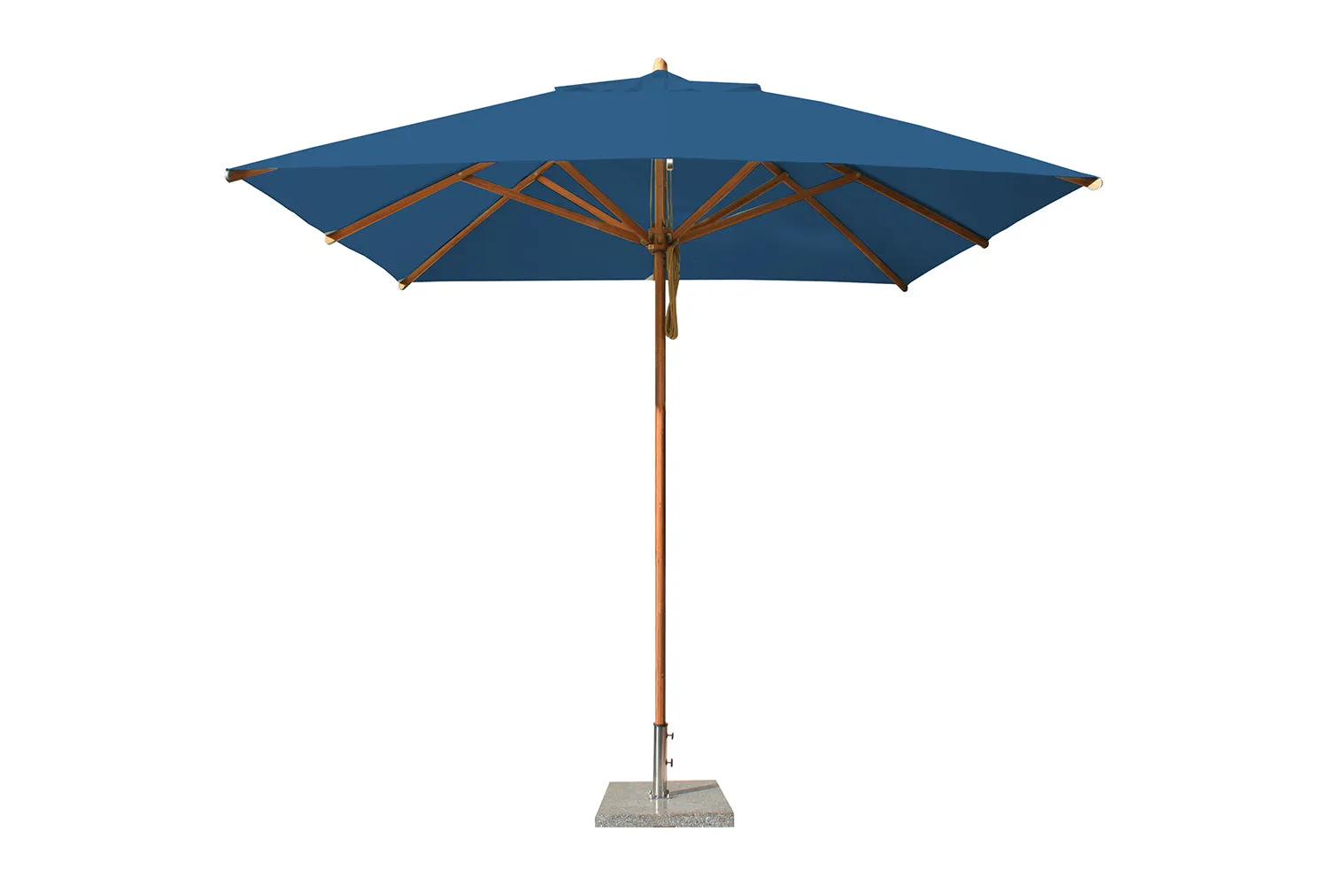 Bambrella 8.5' x 8.5' Square Levante Bamboo Pulley Lift No Tilt Umbrella