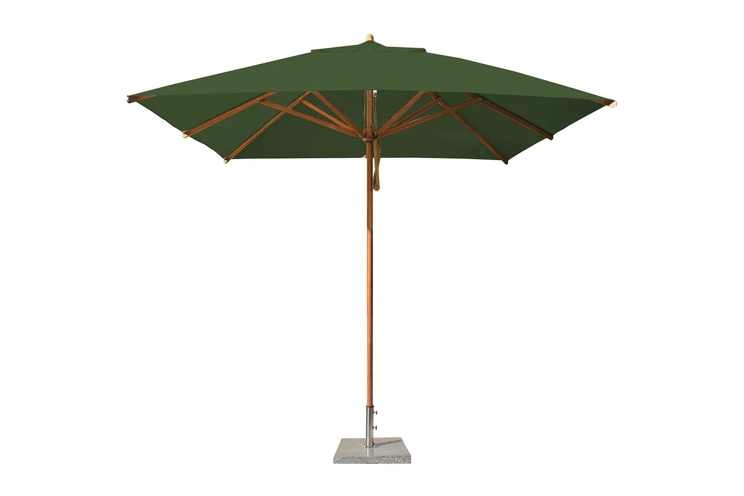 Bambrella 8.5' x 8.5' Square Levante Bamboo Pulley Lift No Tilt Umbrella