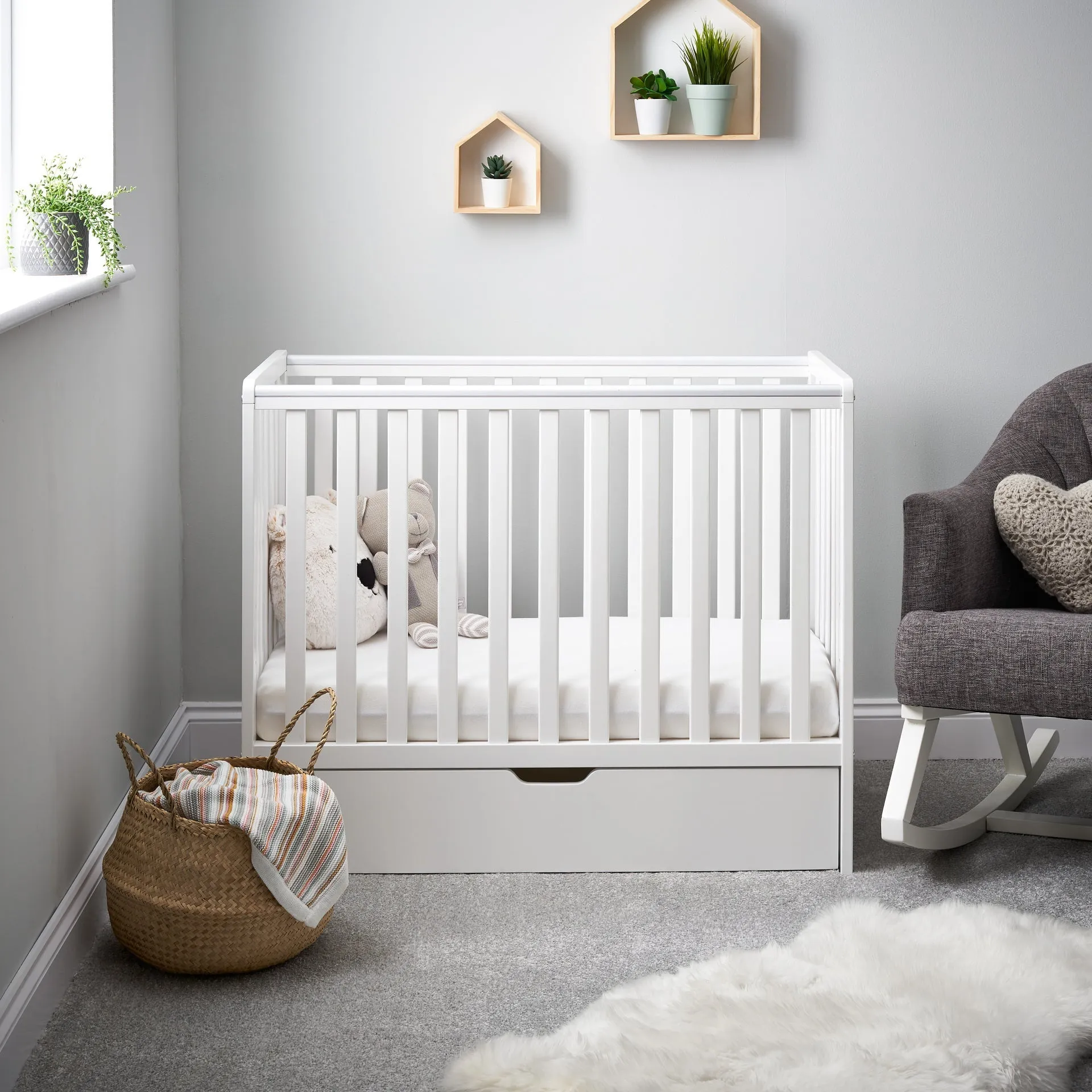 Bantam Space Saver Cot   Under Drawer - White