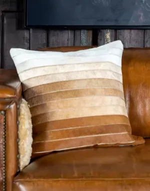 Beige Ombre Cowhide Throw Pillow