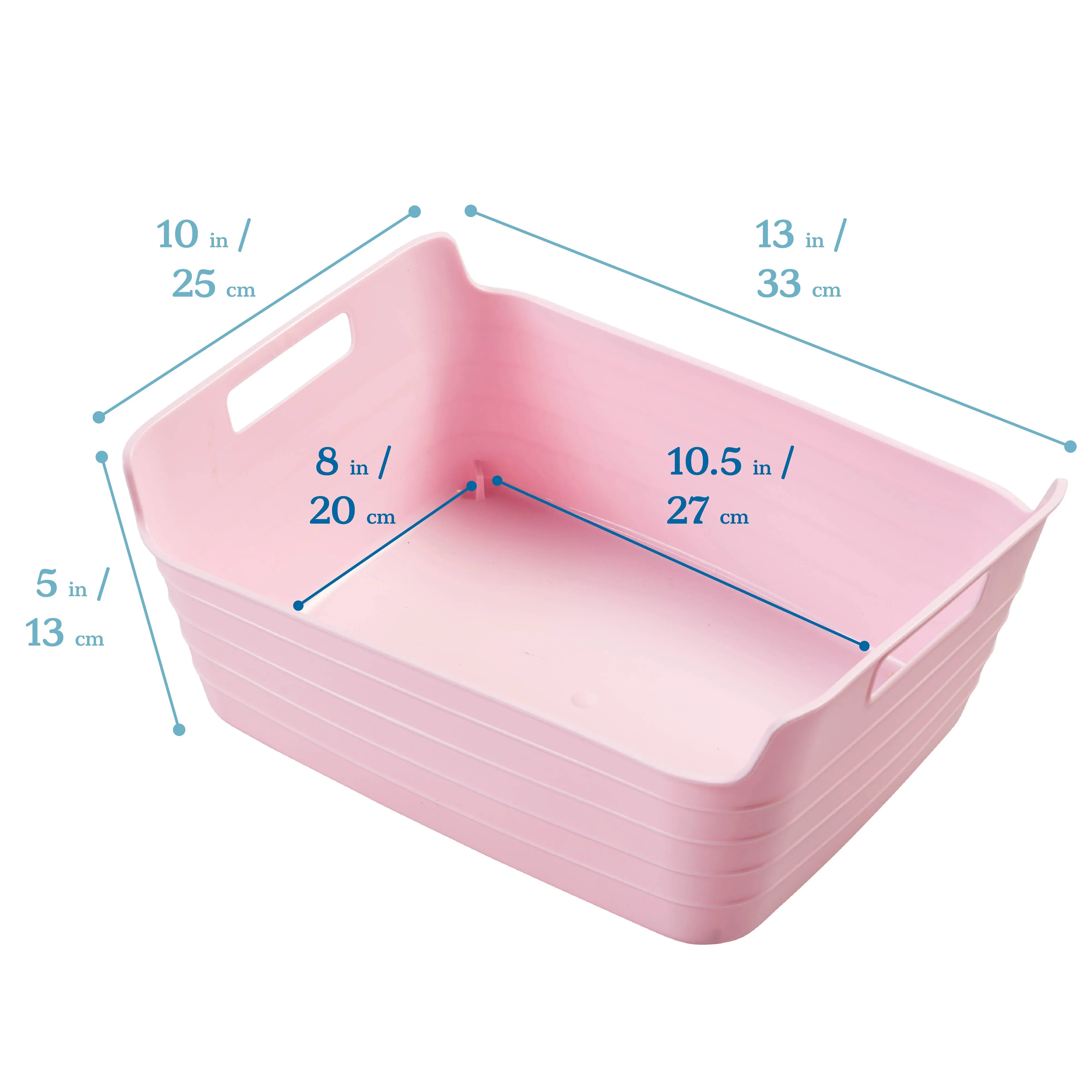 Bendi-Bins with Handles, Flexible Plastic Storage Baskets, 13in x 10in, 6-Piece