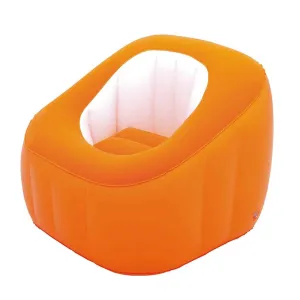 Bestway Cube Inflatable Air Chair Ottoman Indoor Outdoor - orange