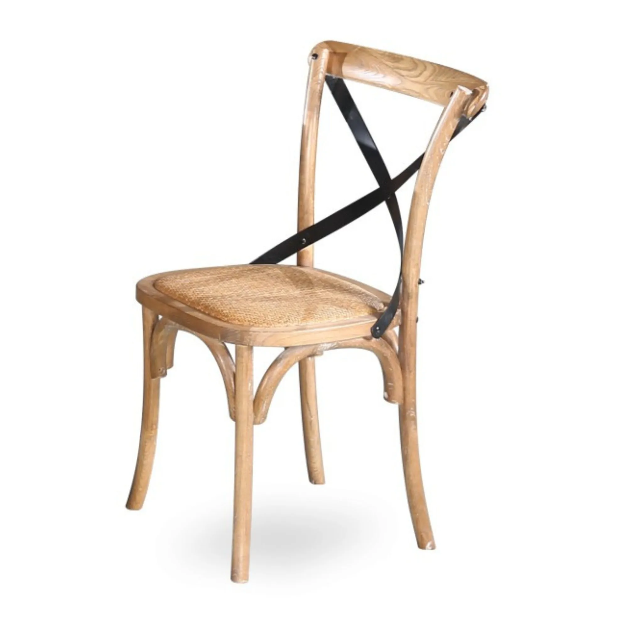 Birchwood Woven Seat X-Back Dining Chairs, 4pc Set, Natural