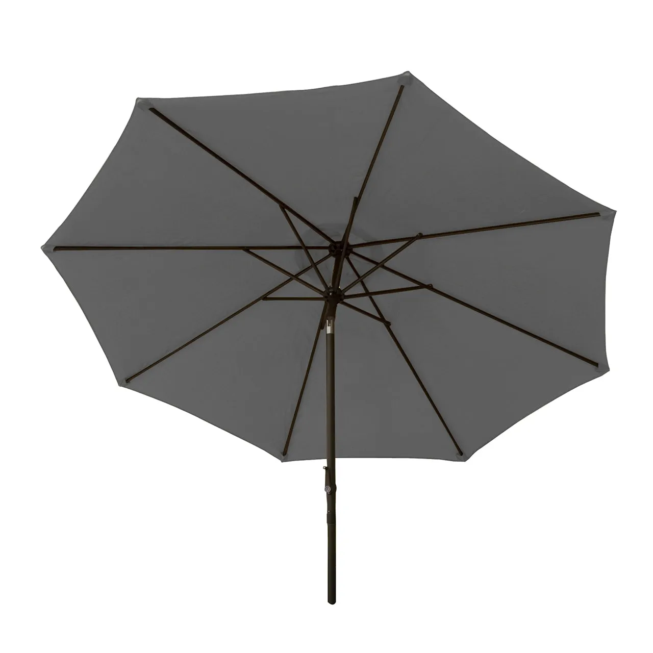 Bliss Outdoors UMB-201GRY Patio Umbrella w/ Aluminum Pole & Push Button Tilt | 9-Foot Canopy | Color Fade & Water Resistant | 1.5-in. Pole Diameter (Gray)