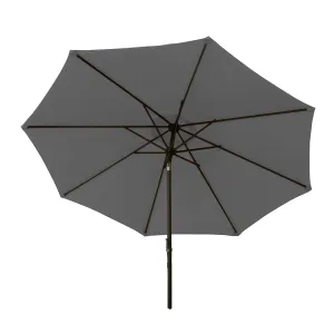 Bliss Outdoors UMB-201GRY Patio Umbrella w/ Aluminum Pole & Push Button Tilt | 9-Foot Canopy | Color Fade & Water Resistant | 1.5-in. Pole Diameter (Gray)