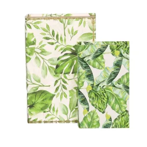 Botanical Green & White File Boxes - Set of 2