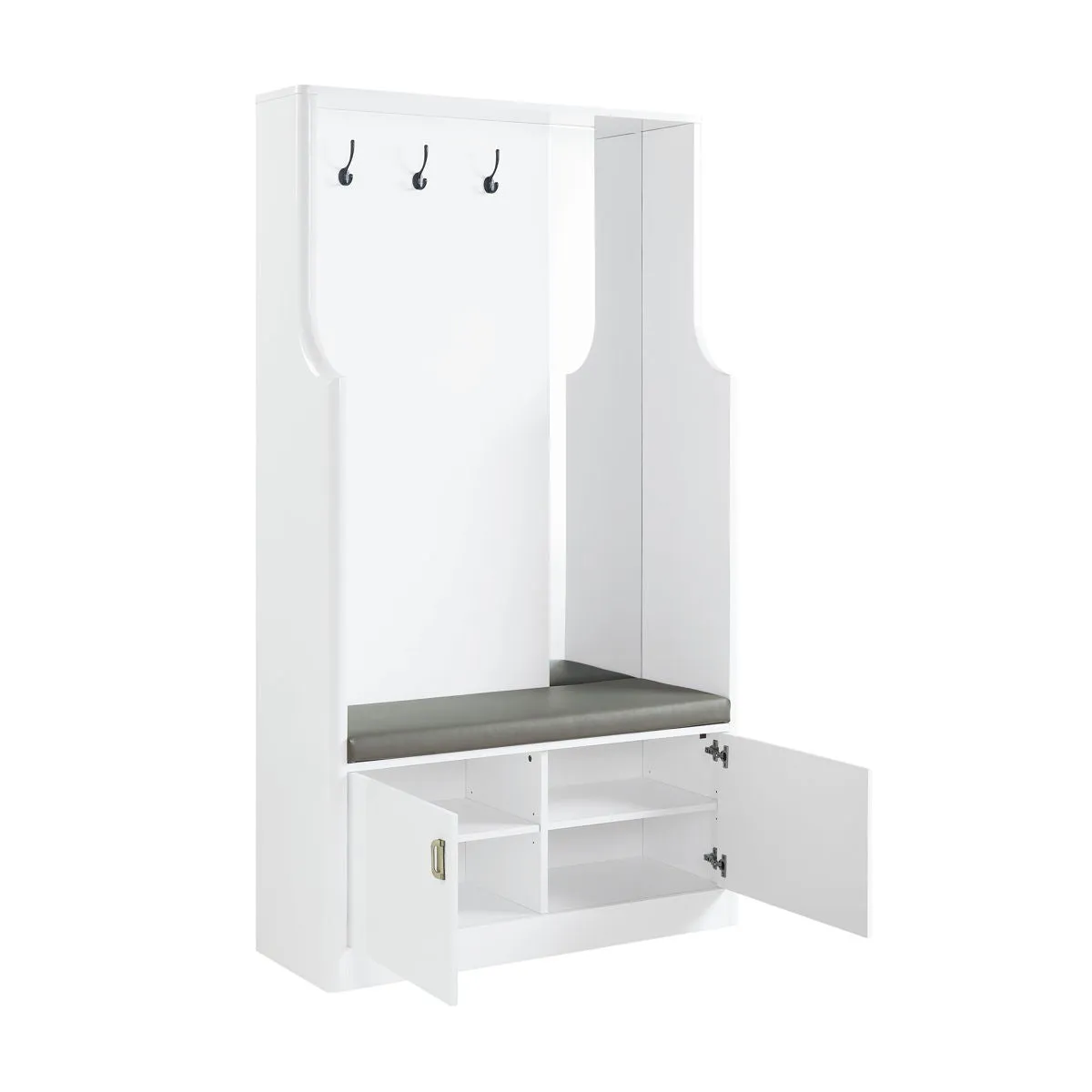 Buck II - High Gloss Hall Tree - White by Couch.com