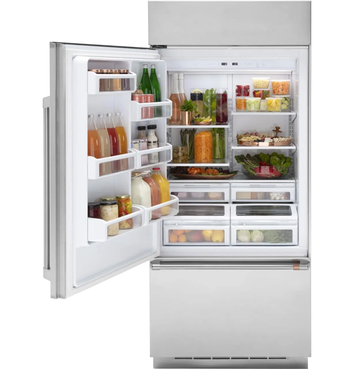 Cafe CDB36LP2RS1 Caf(eback)™ 21.3 Cu. Ft. Built-In Bottom-Freezer Refrigerator
