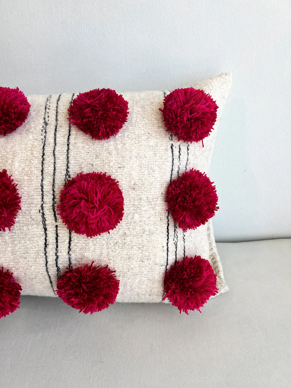 Chamula Striped Pom Pom Pillow
