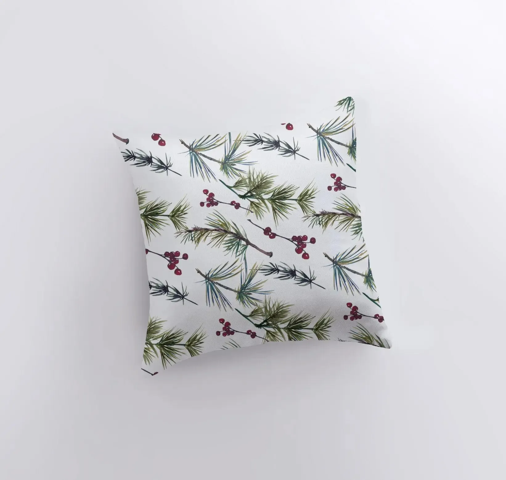 Christmas Holly Berries and Twigs Throw Pillow Cover |  Pillow Cover | Holiday Decor | Unique Home Decor | Home Decor Modern | Room Decor