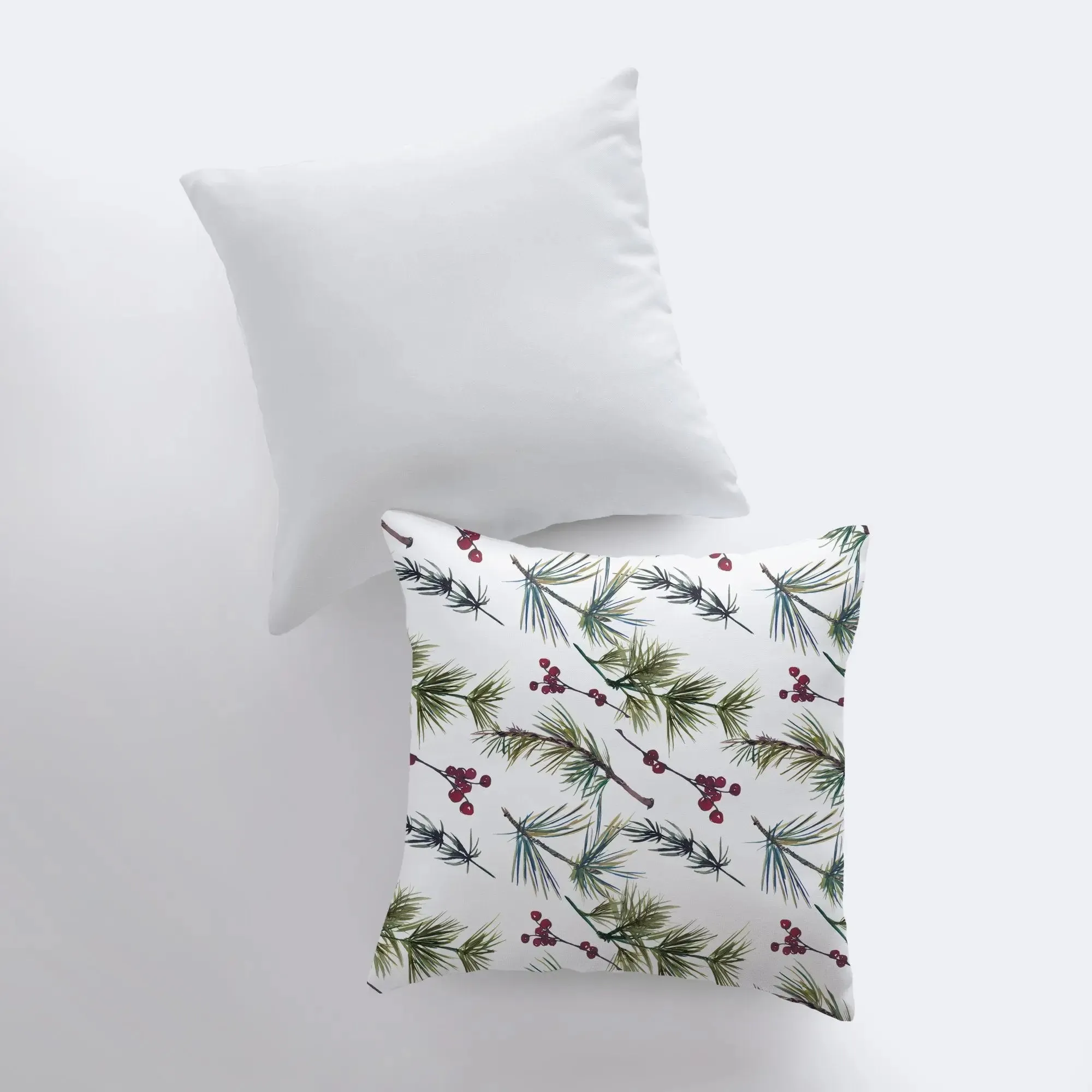 Christmas Holly Berries and Twigs Throw Pillow Cover |  Pillow Cover | Holiday Decor | Unique Home Decor | Home Decor Modern | Room Decor