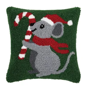 Christmas Mouse Hooked Mini Pillow