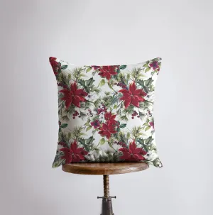 Christmas Poinsettia Repeat Pattern |  Pillow cover | Holiday Decor | Christmas tree | Christmas Gifts | Room Decor