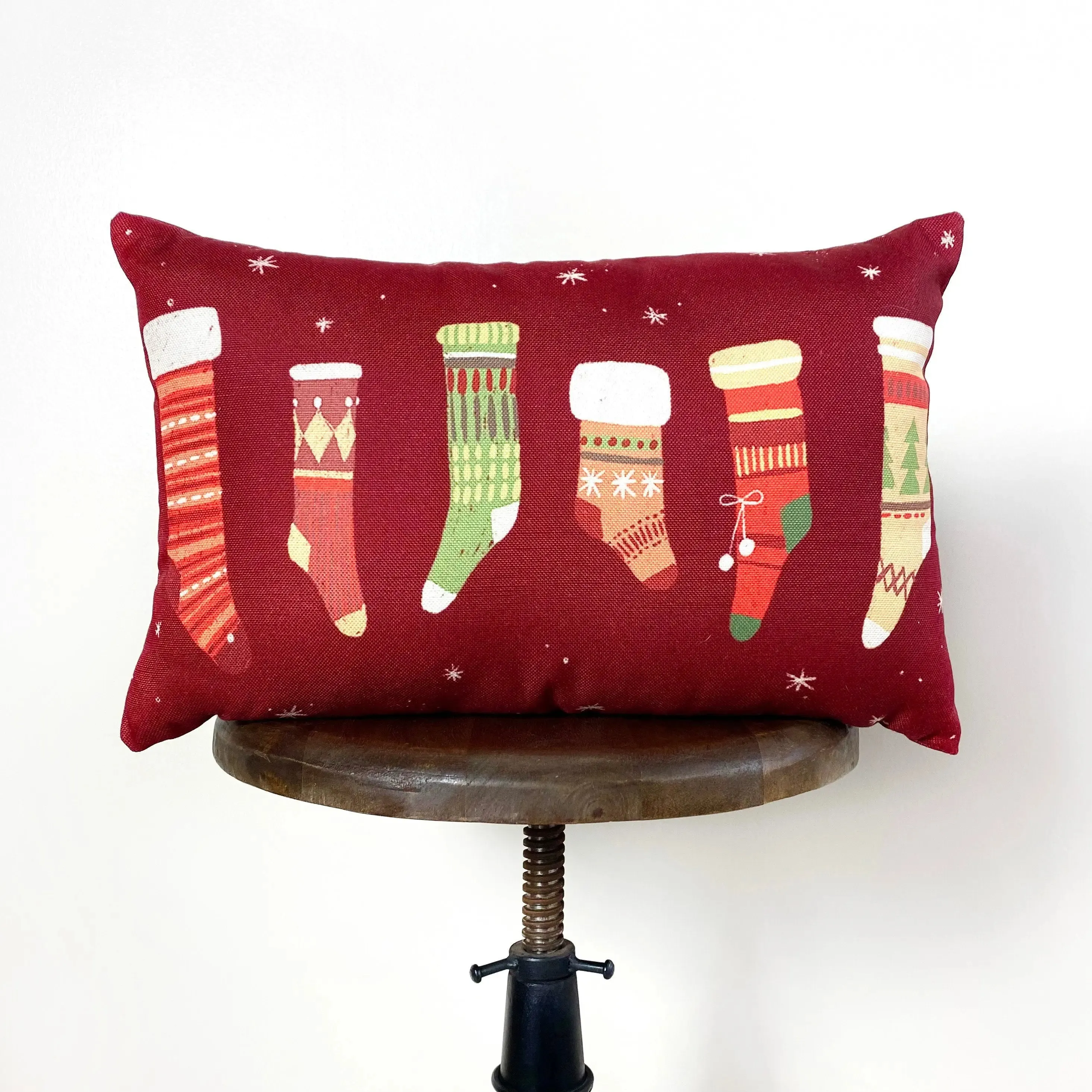 Christmas Stockings | Throw Pillow Cover | 18x12 | Rustic Decor | Rustic Home Decor | Rustic Christmas Decor | Christmas Gift | Teacher Gift