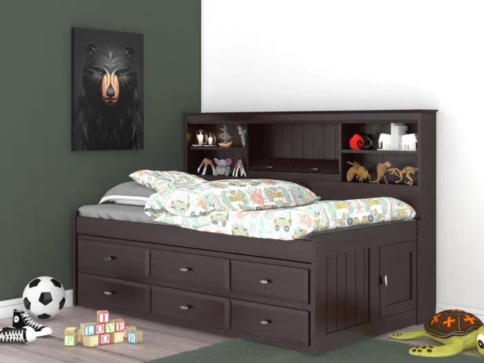 Claire Twin Size Storage Daybed in Espresso