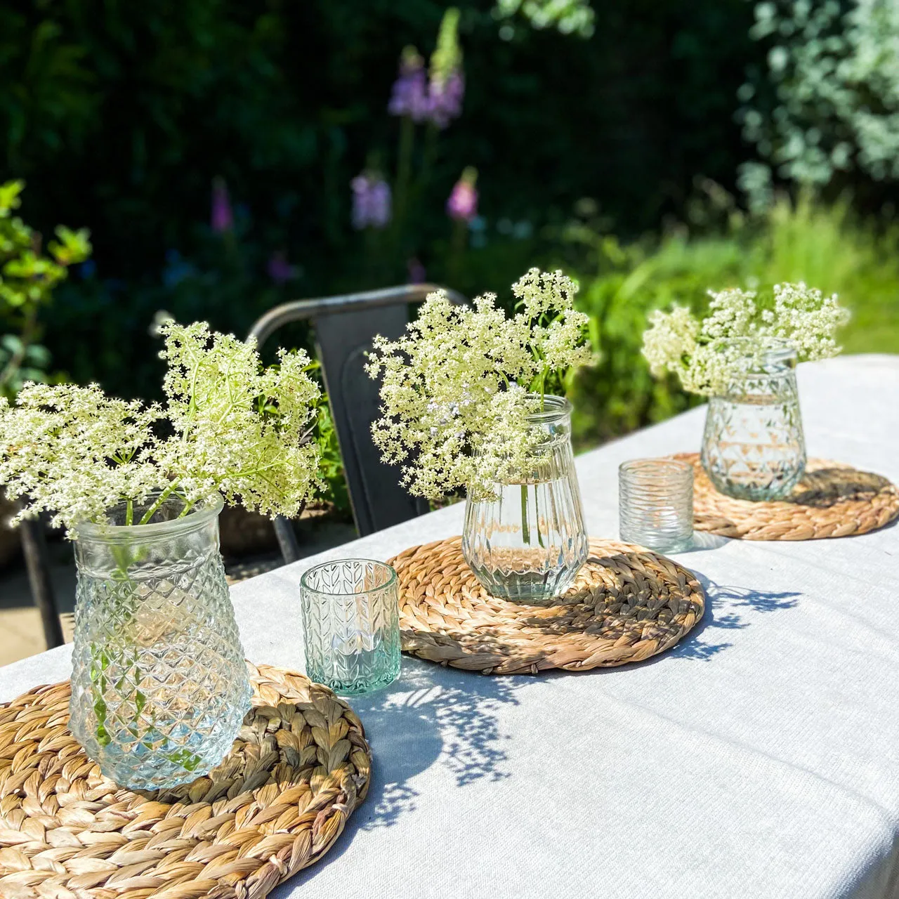 Clear Glass Textured Vases 17cm - Set of 3 Assorted Wedding Vases