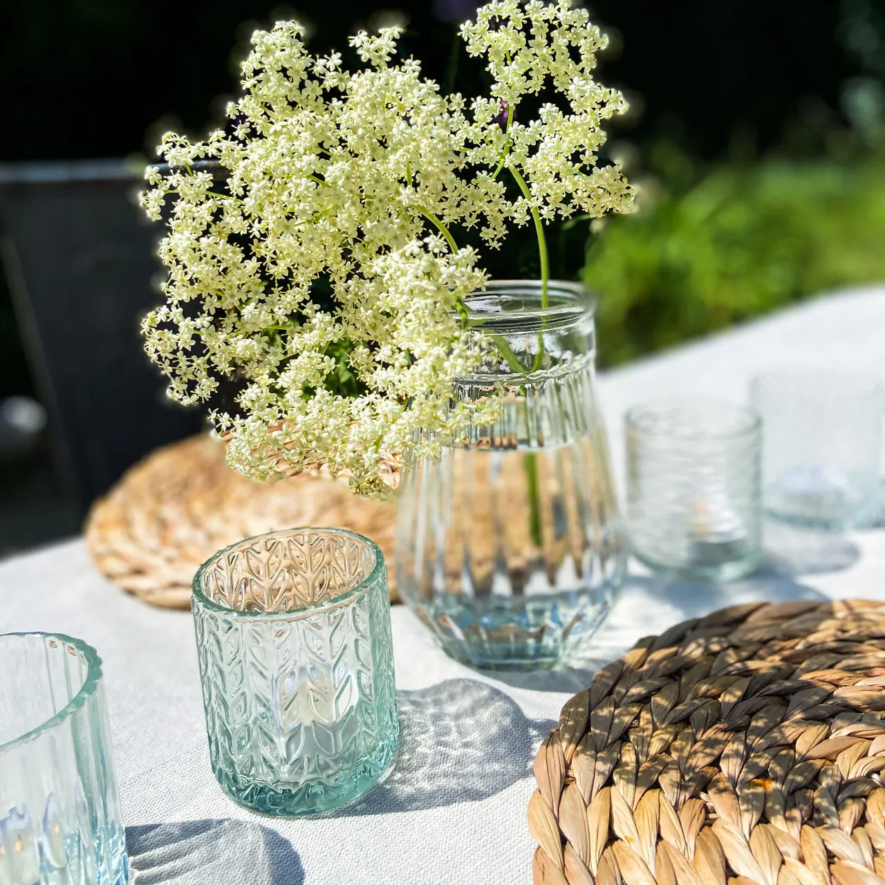 Clear Glass Textured Vases 17cm - Set of 3 Assorted Wedding Vases