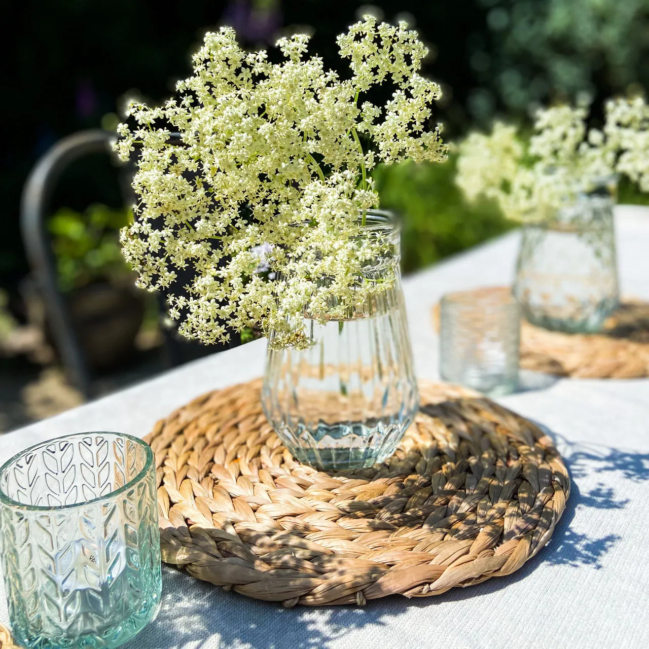 Clear Glass Textured Vases 17cm - Set of 3 Assorted Wedding Vases