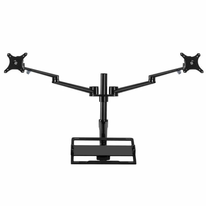 Clip-on Desktop Stand Dual Computer Monitor Riser Bracket Laptop Holder