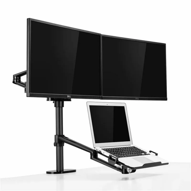 Clip-on Desktop Stand Dual Computer Monitor Riser Bracket Laptop Holder