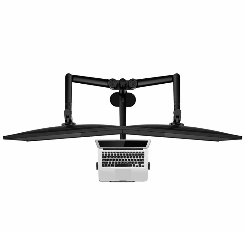 Clip-on Desktop Stand Dual Computer Monitor Riser Bracket Laptop Holder