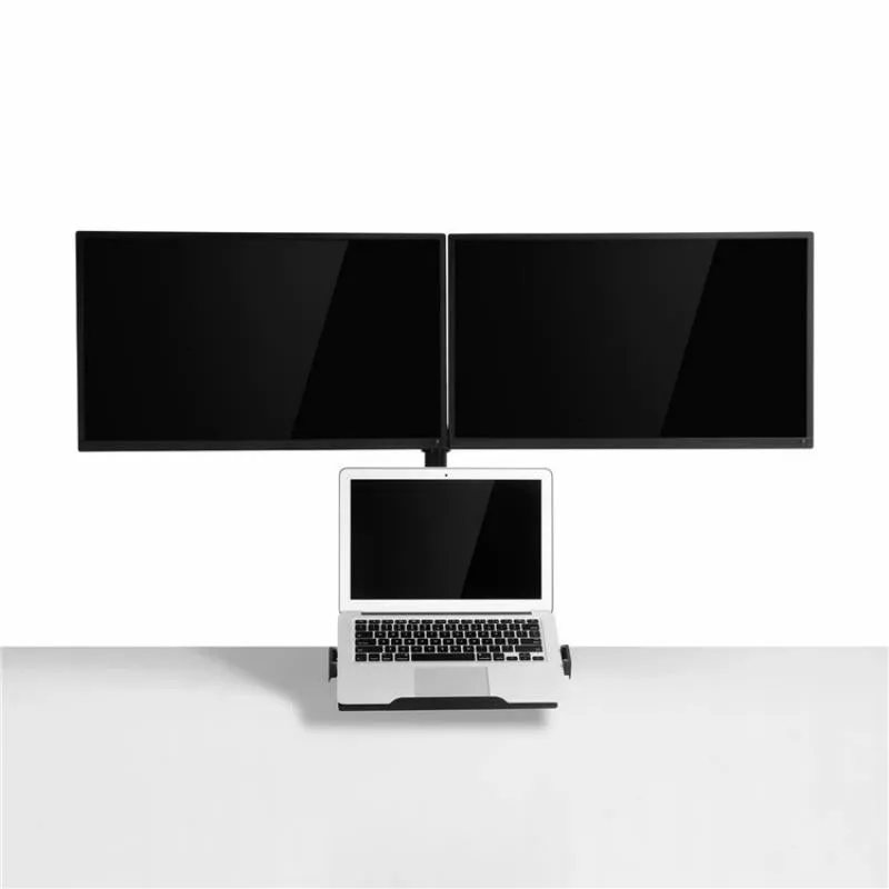 Clip-on Desktop Stand Dual Computer Monitor Riser Bracket Laptop Holder