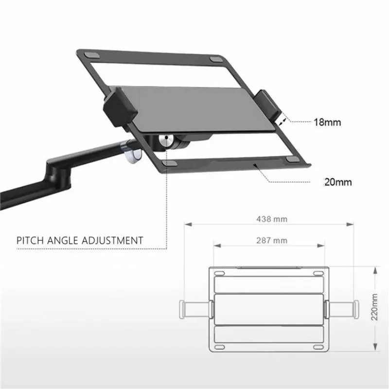 Clip-on Desktop Stand Dual Computer Monitor Riser Bracket Laptop Holder