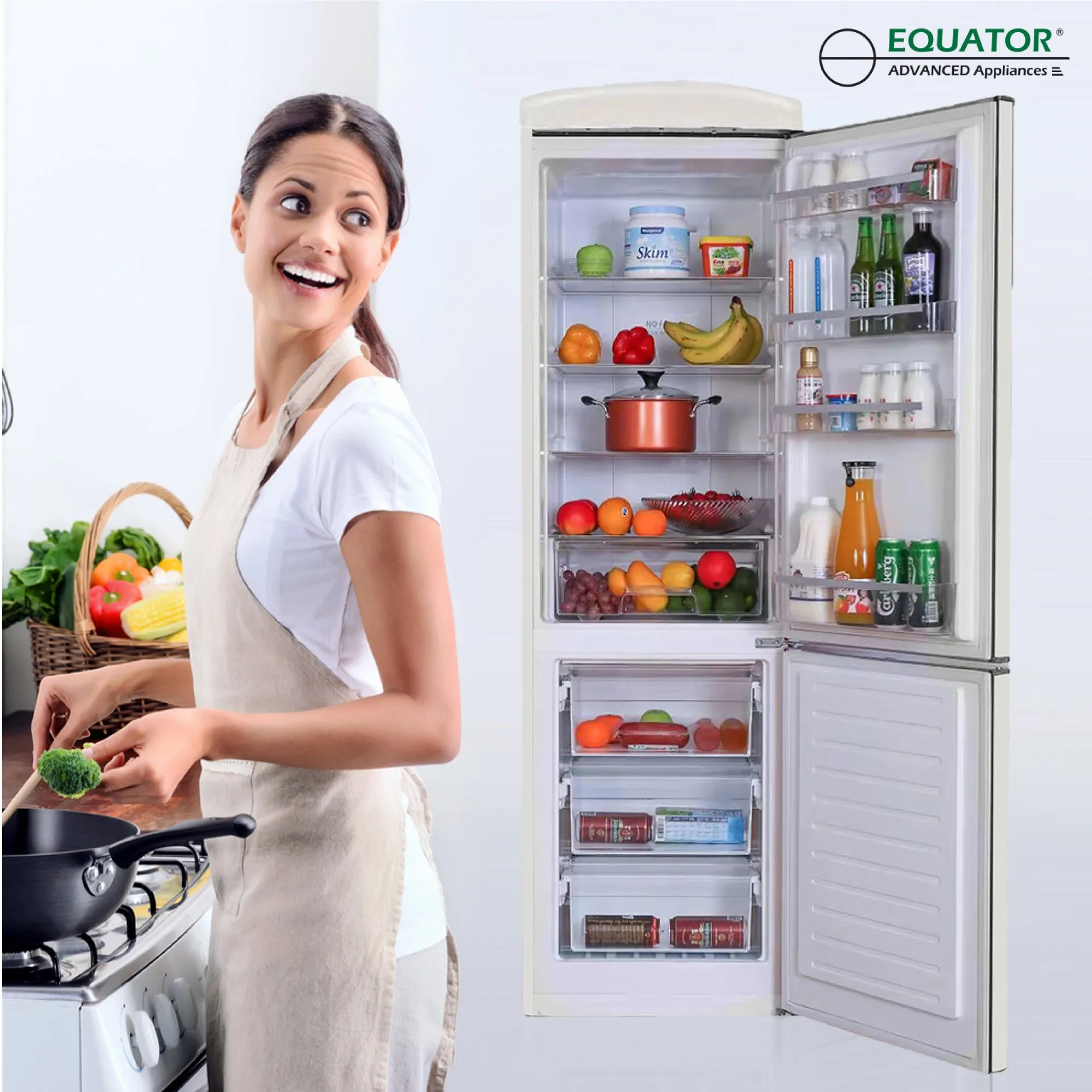 Conserv 24in RETRO BOTTOM MOUNT 11cf Refrigerator Fast Freeze 110V
