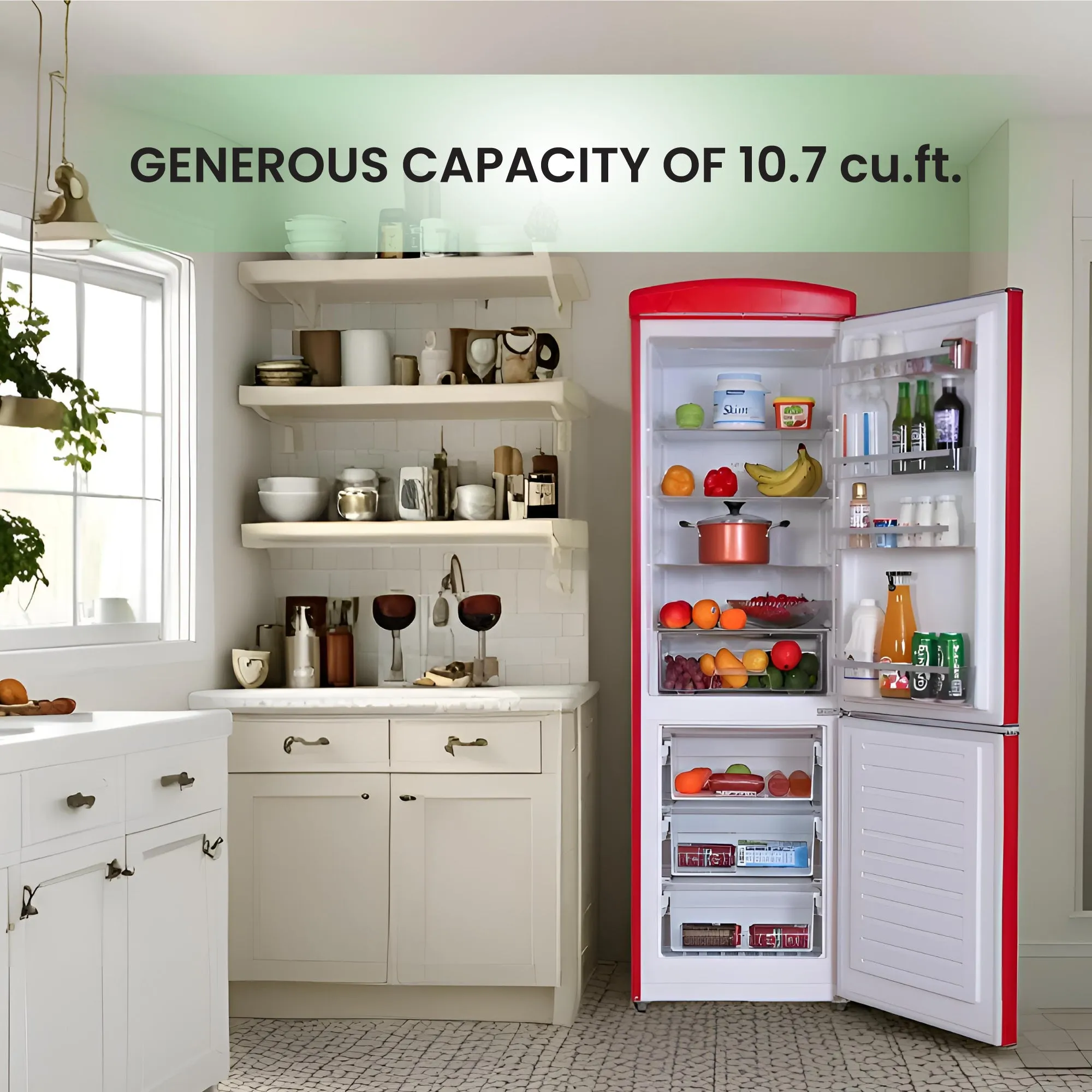 Conserv 24in RETRO BOTTOM MOUNT 11cf Refrigerator Fast Freeze 110V