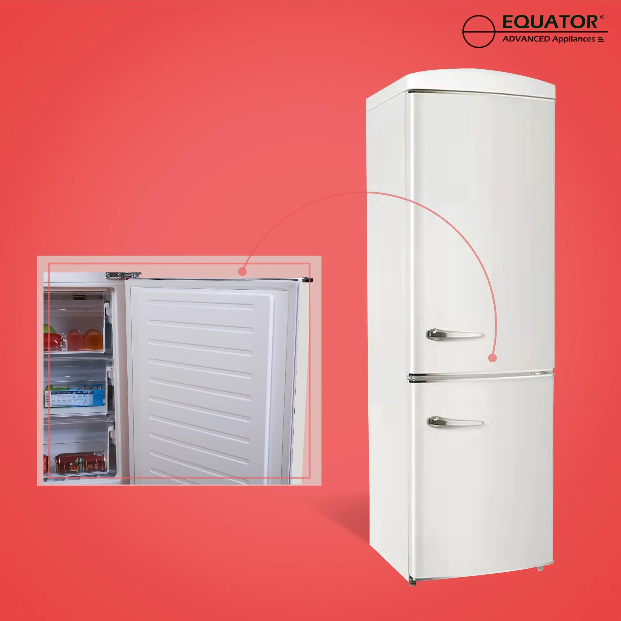 Conserv 24in RETRO BOTTOM MOUNT 11cf Refrigerator Fast Freeze 110V