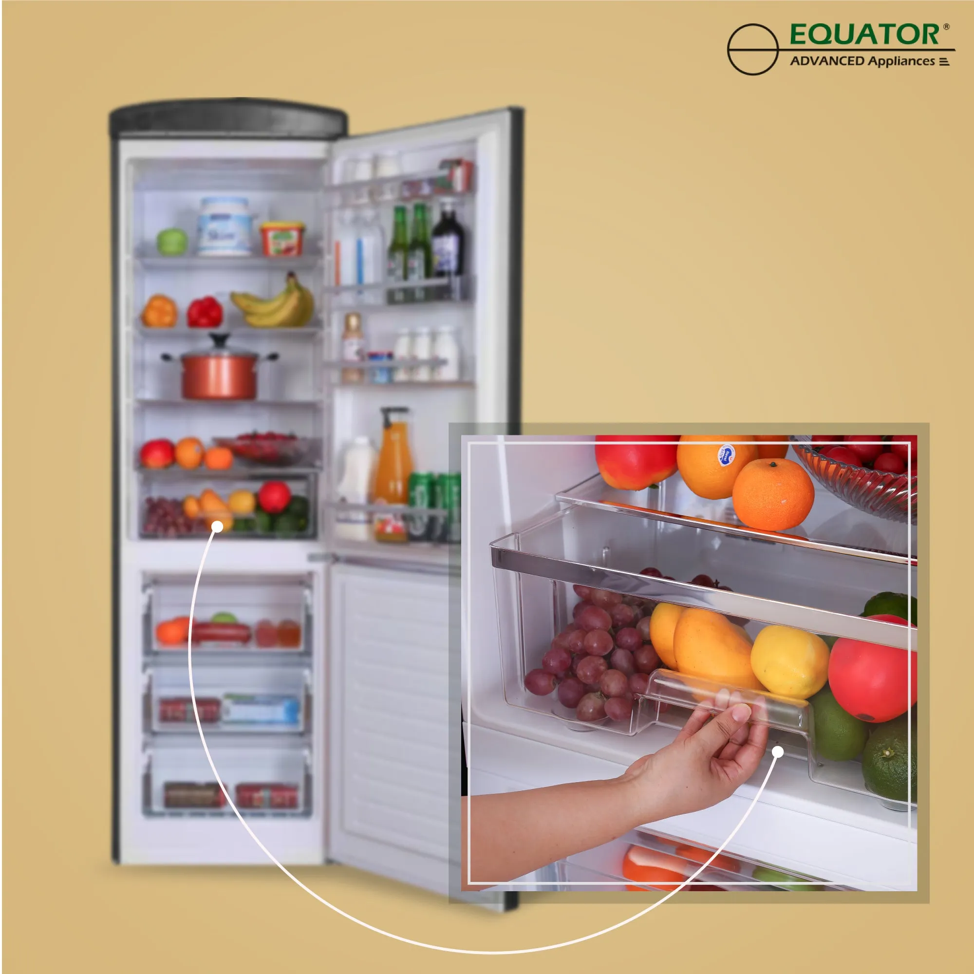 Conserv 24in RETRO BOTTOM MOUNT 11cf Refrigerator Fast Freeze 110V