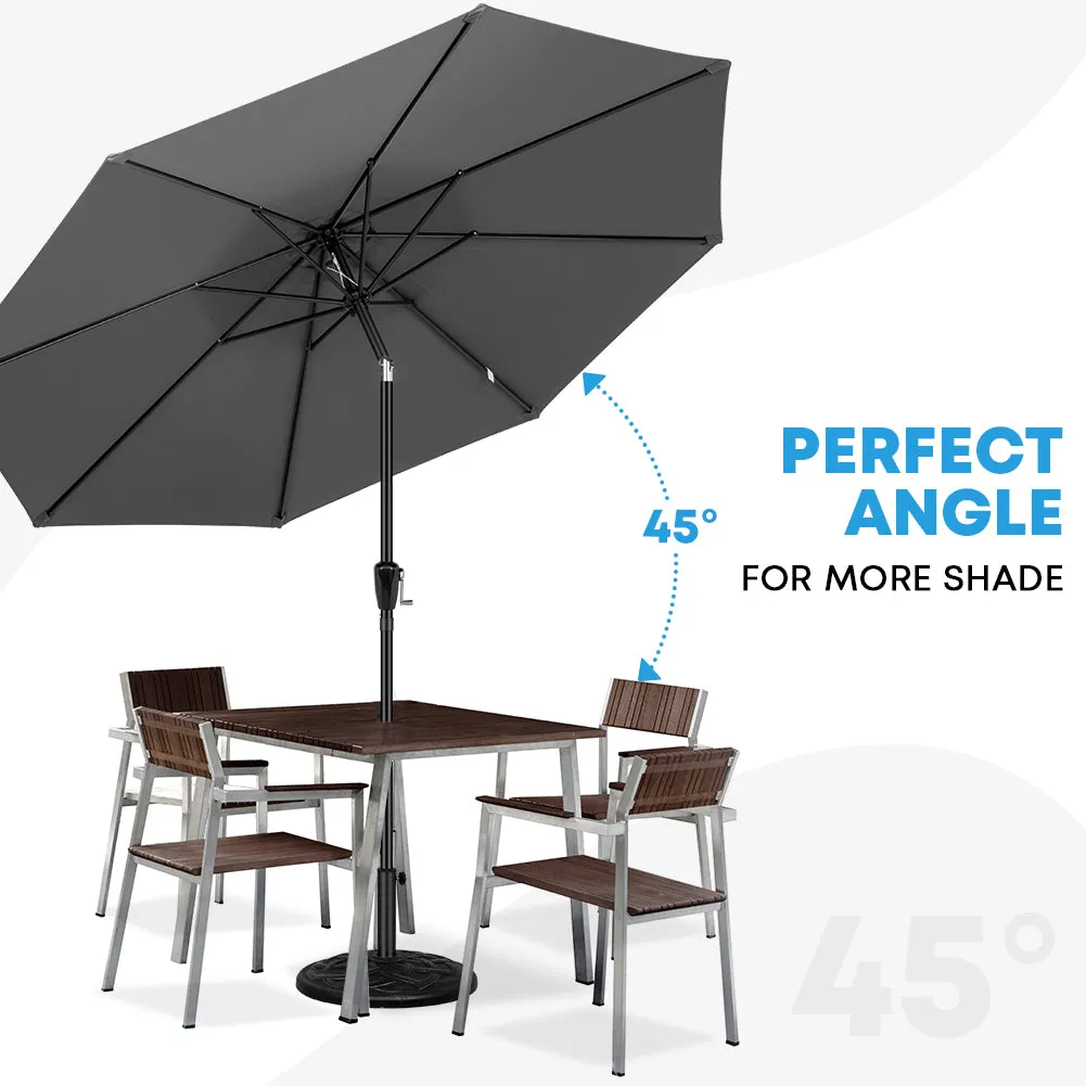 COOS BAY 9' Patio Umbrella Outdoor Market Table Umbrella with Push Button Tilt and Crank for Garden, Deck, Backyard, Pool and Beach, 8 Ribs