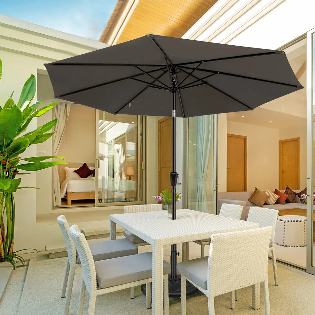 COOS BAY 9' Patio Umbrella Outdoor Market Table Umbrella with Push Button Tilt and Crank for Garden, Deck, Backyard, Pool and Beach, 8 Ribs