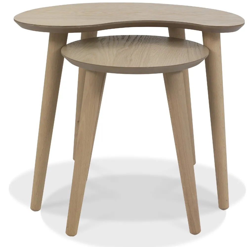 Dansk Scandi Oak Nest Of Lamp Tables