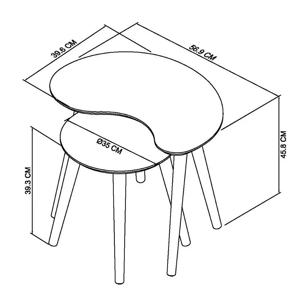 Dansk Scandi Oak Nest Of Lamp Tables