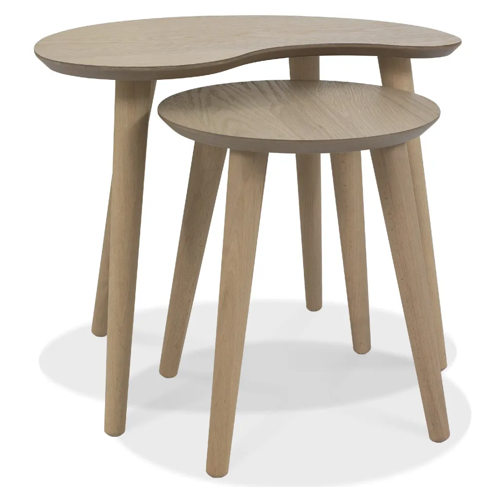 Dansk Scandi Oak Nest Of Lamp Tables