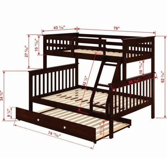 David Twin over Full Bunkbed with Trundle