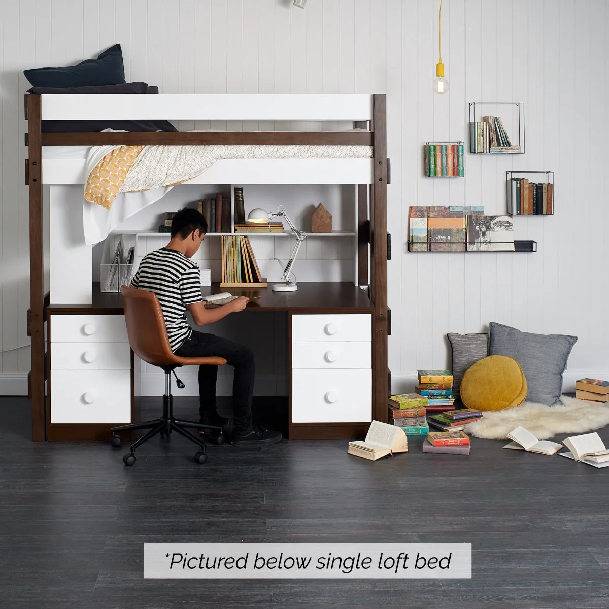 Double Loft Bed Super Desk Space Saver