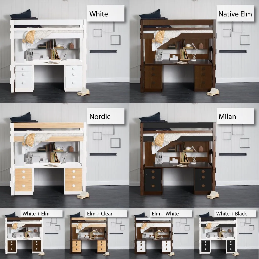 Double Loft Bed Super Desk Space Saver