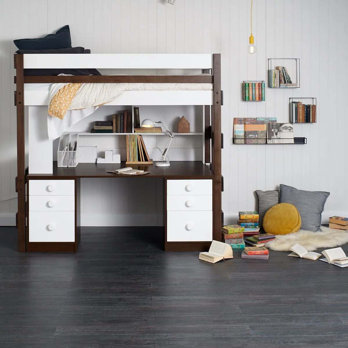 Double Loft Bed Super Desk Space Saver