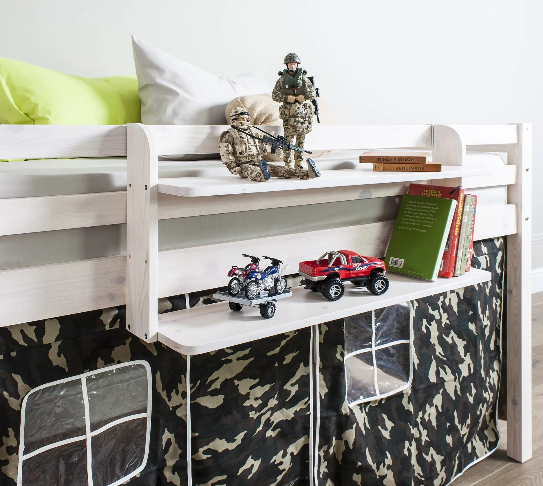 Double Shelf for Cabin or Bunk Beds in White