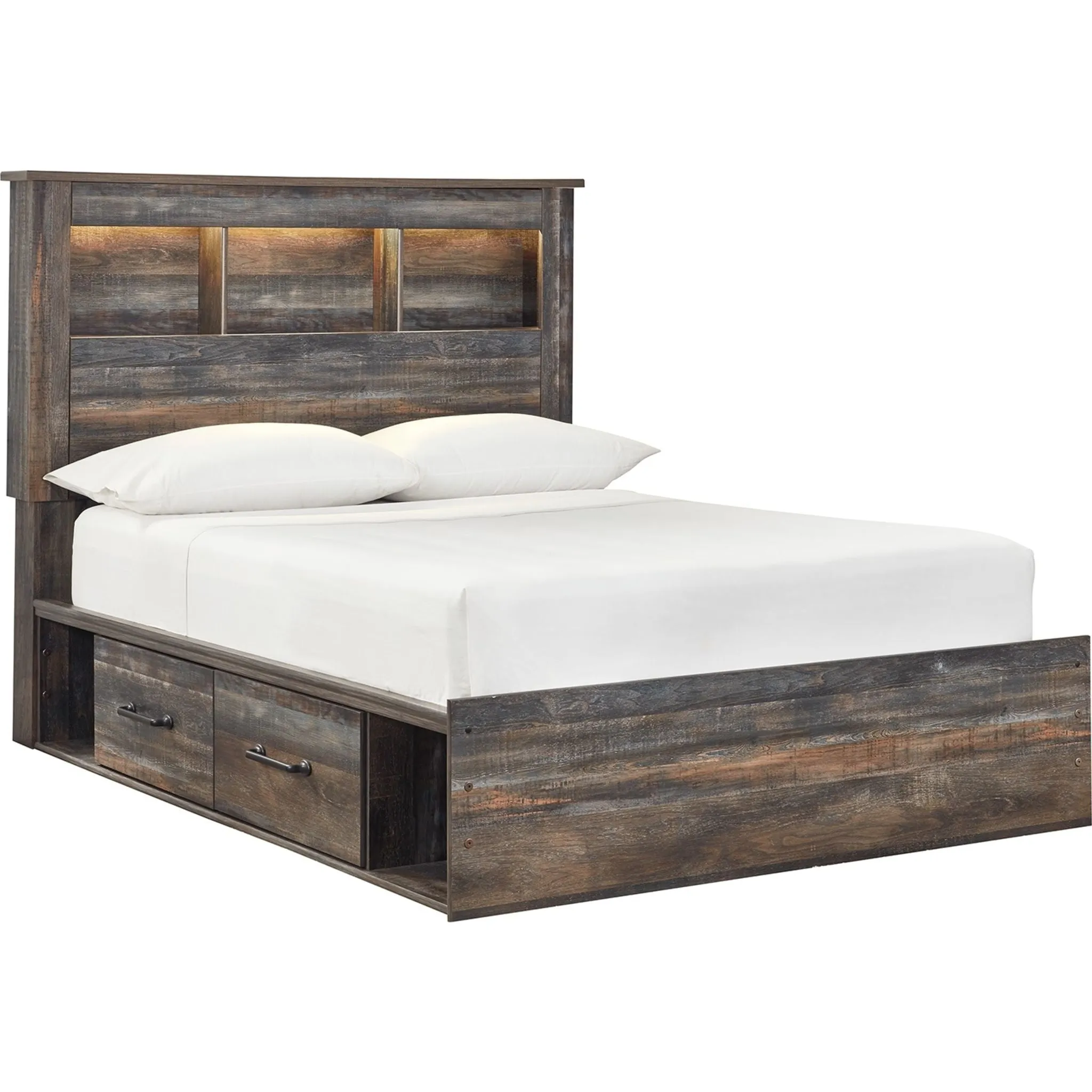 Drystan Full Bookcase Bed with 2 Drawer Storage