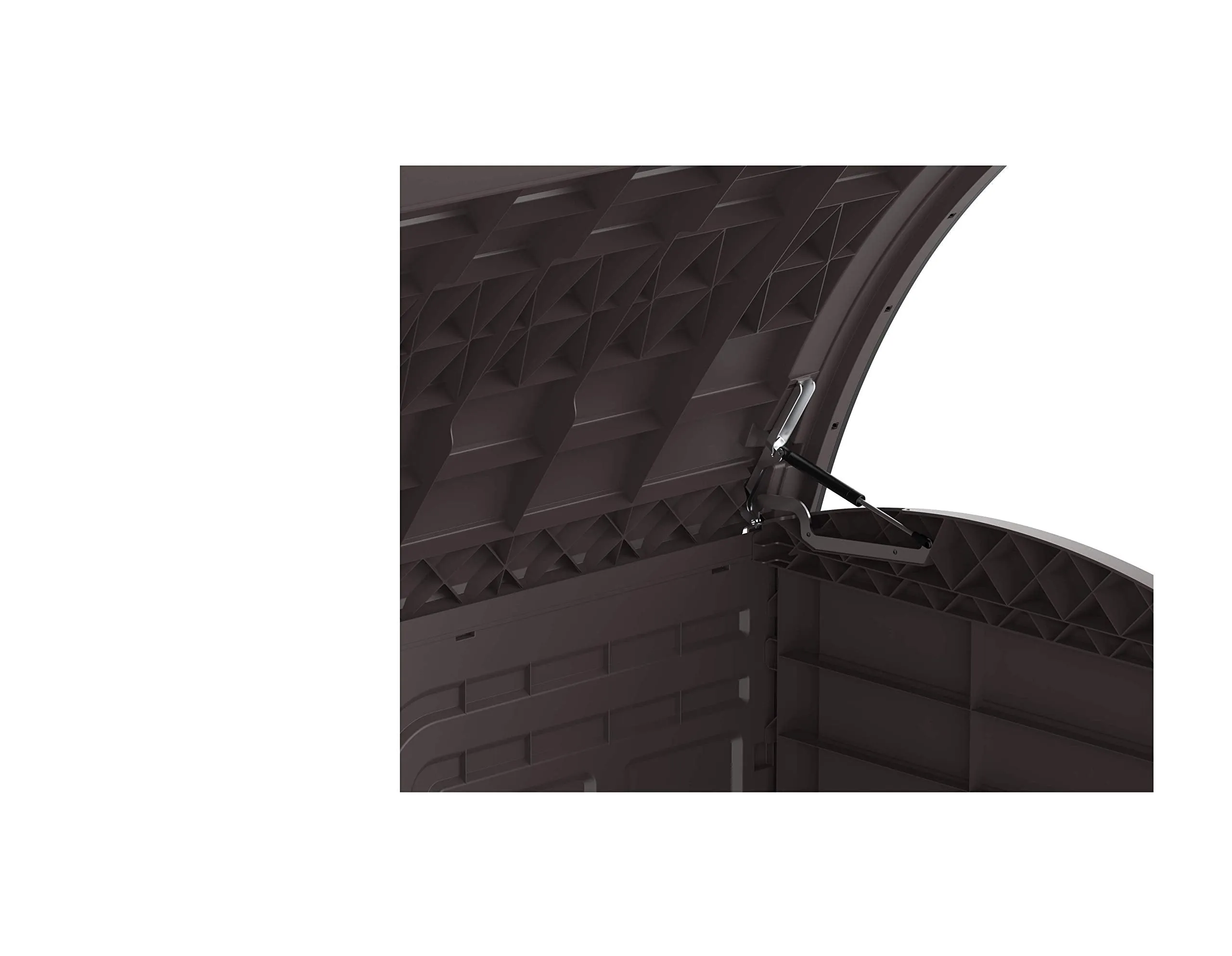 Duramax Cedargrain StoreAway 1200L Plastic Garden Storage Shed/ Arc Lid, Outdoor Storage, Wheelie bin box, Durable Construction– Ideal for Tools, Bikes, BBQs & 2x 240L Bins, 145x85x125 cm, Brown