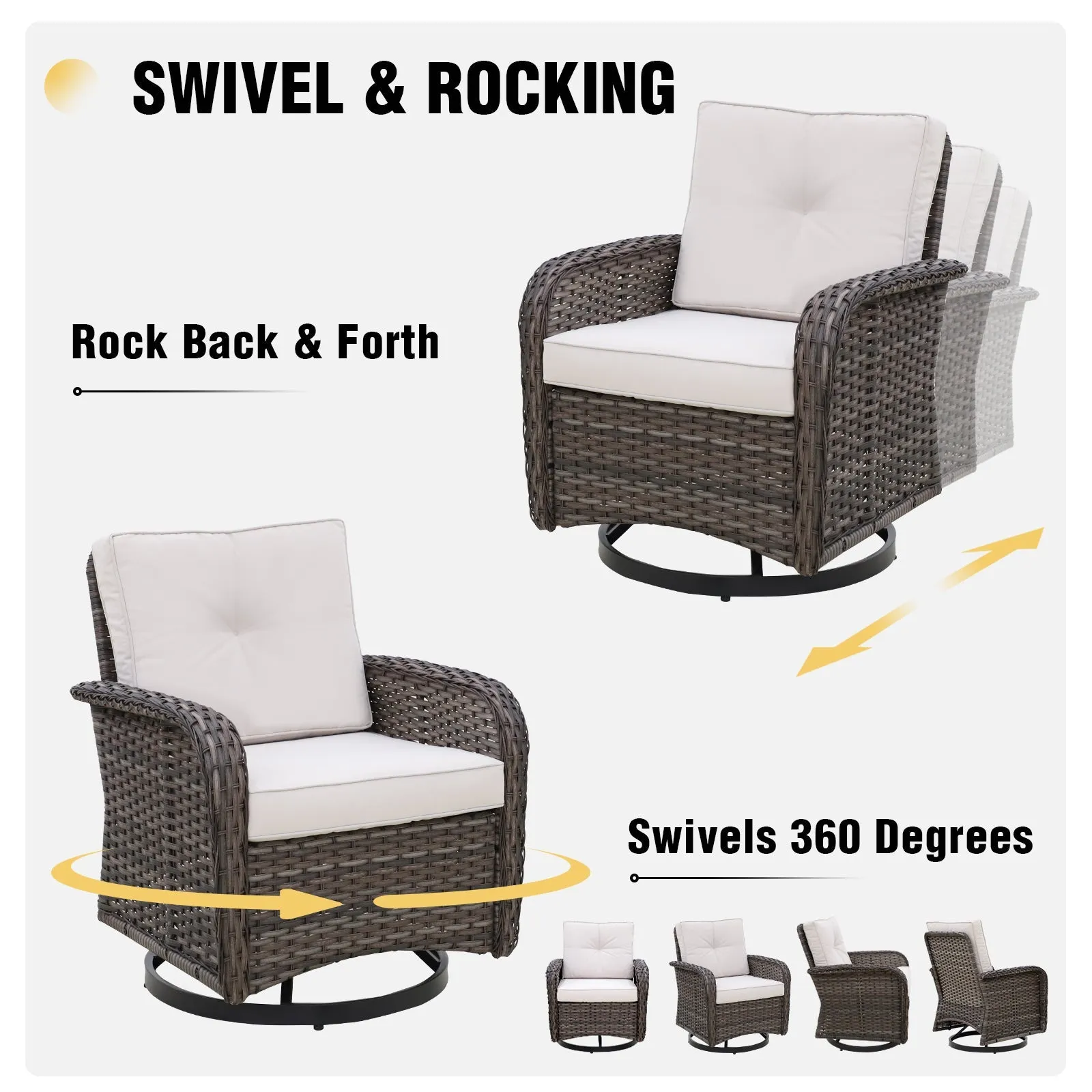 EAGLE PEAK 7pc Rattan Outdoor Patio Conversation Set