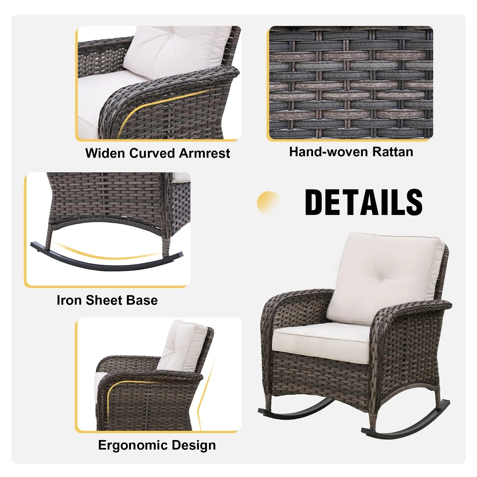 EAGLE PEAK 7pc Rattan Outdoor Patio Conversation Set
